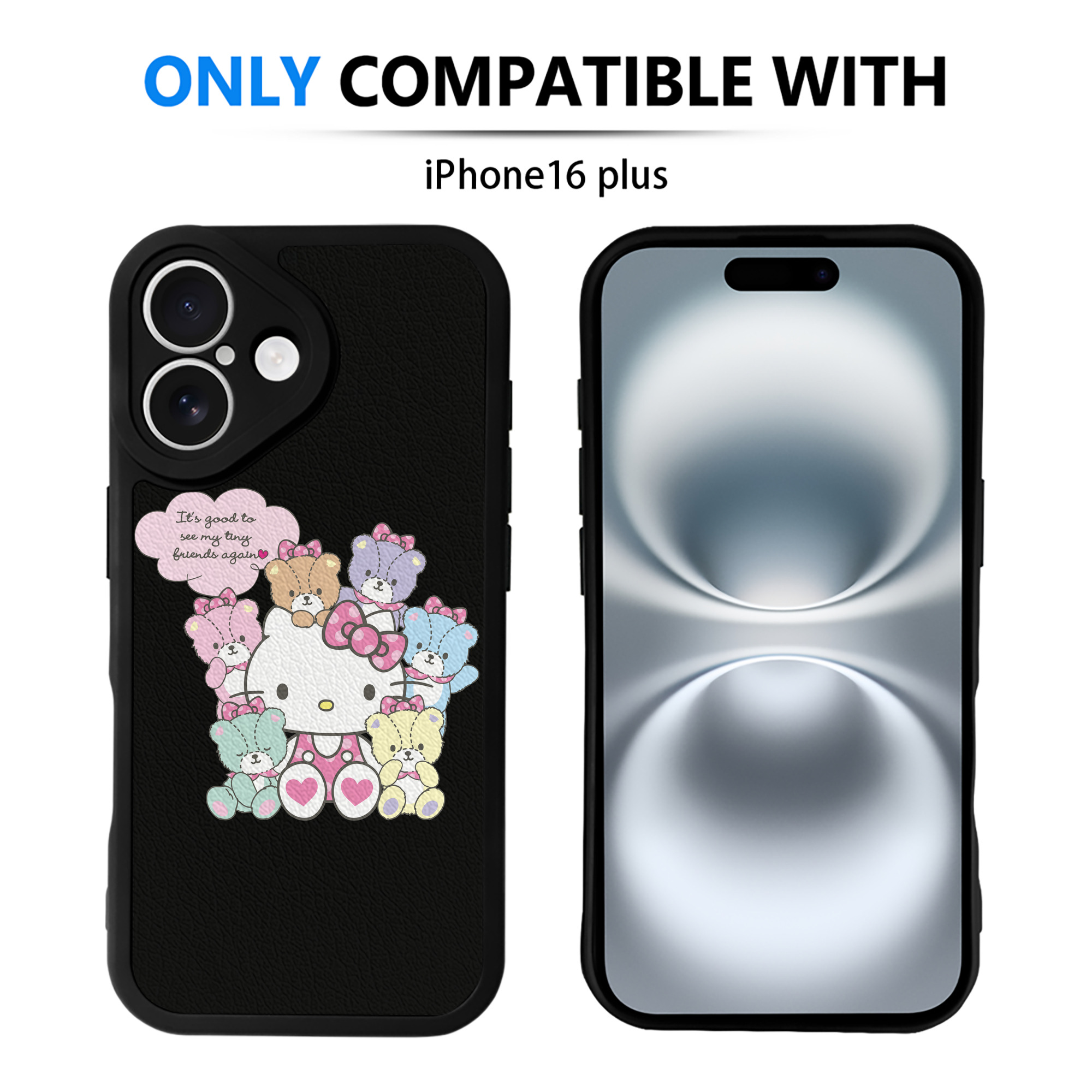 （画像用） Hello Kitty ハローキティ 【iPhone 16シリーズ対応】シリコンスマホケース（レザー調） 材質：シリコン